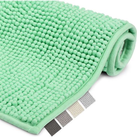 1 Tapis de bain,chenille,antidérapant,absorbant,70x100 cm,salle de bain (1/5)