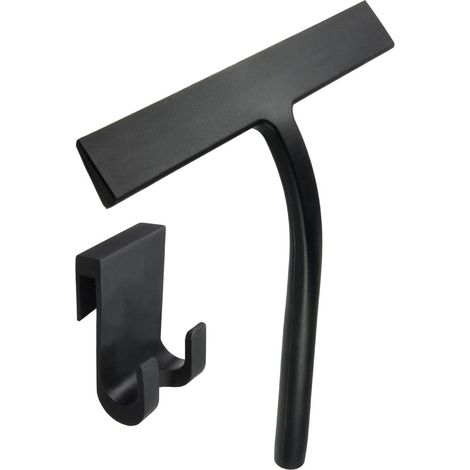 Grattoir de douche en silicone, grattoir de douche avec lame, grattoir à vitre avec support de rangement