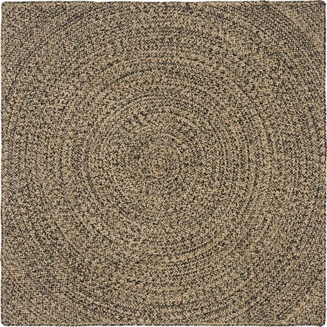 Area Rugs Natural and Black 120 x 120 cm Jute vidaXL