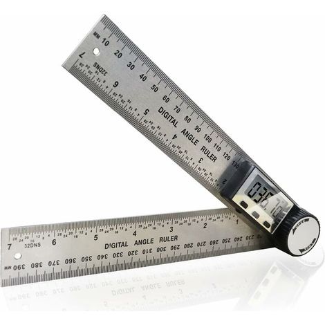 Rapporteur d'angle numérique avec écran HOLD/REV et fonction rotative à 180°, règle d'angle acier inoxydable pour le travail du bois, le travail à la maison, grand écran (1/5)