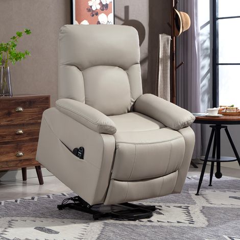 Elektrischer Aufstehsessel, elektrischer Relaxsessel mit Massage- und Heizfunktion, 89 x 94,5 x 103 cm, grau