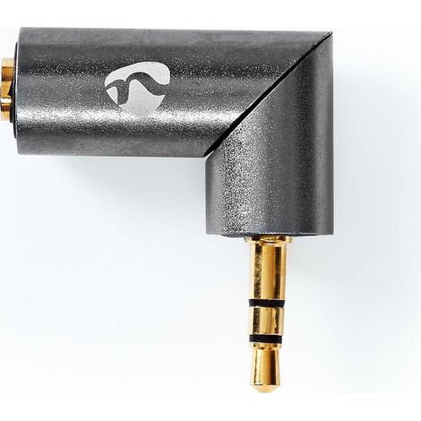 Adattatore audio stereo 35 mm maschio 35 mm femmina placcato oro diritto metallo grigio con metallo oro 1 pz scatola di cartone con finestra coperta