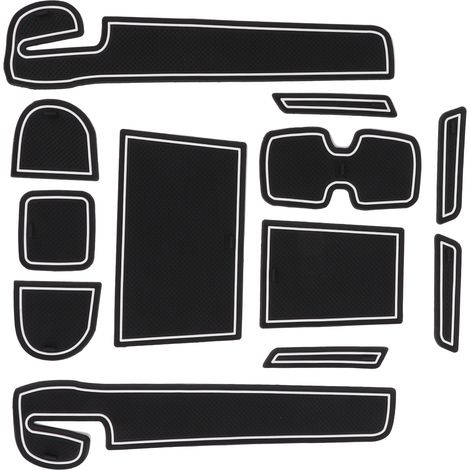 Lot de 12 tapis de console centrale noir blanc flexible remplacement Suzuki Swift 2018-2020, protection intérieure compatible, set garnitures moulées (1/5)