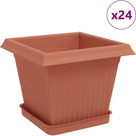 Maison Exclusive - Vasi per Piante 24 pcs Rosso Mattone 20 x 20 x 16 cm Plastica