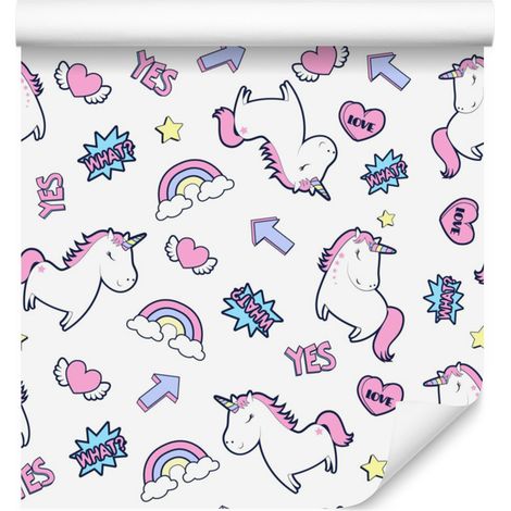 Carta da parati con unicorni addormentati per soggiorno e camera da letto, 50x1000 cm (1/5)