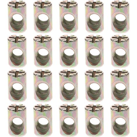 Écrous cylindriques fendus M6 x 15 mm, lot de 20, en alliage (1/5)