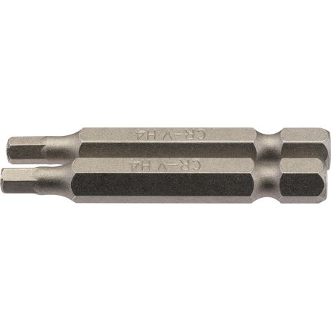 Draper 2-Piece 50mm Long 4.0mm Hexagonal Insert Bits with 1/4" Hex Shank (Model 64254) (1/5)