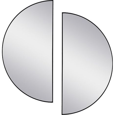 Specchio a semicerchio di design L.50 x H.100 cm in Metallo Nero - Lotto di 2 - GAVRA