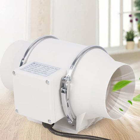 100mm Rohrventilator Abluftventilator 2600rpm, Abluftventilator Hochleistungs Rohrventilator Mischstrom Lüftungsanlage Abluft für Zimmer Badezimmer Küche (1/5)