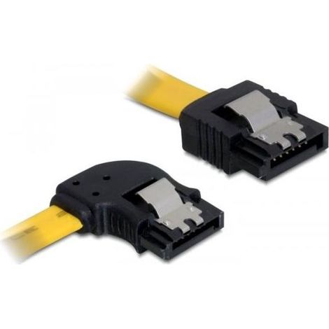 Delock Cable Sata 30Cm Left/Straight Metal Amarillo 3Gbps