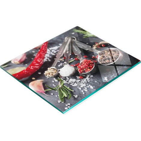 Tagliere decorativo in vetro temperato per erbe aromatiche e spezie, 60x52 cm (1/5)