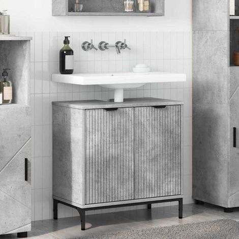 Waschbeckenschrank Beton Grau 60,5 x 33,5 x 61 cm Holzwerkstoff