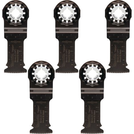 Makita B-64814-5, hoja de sierra de calar, marquetería y recíproca bimetálica, 5 cm, 5 piezas, ideal para cortes precisos, alta durabilidad y resistencia (1/2)