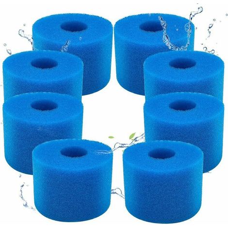 Lot de 8 filtres de Piscine en Mousse Filtre pour Intex Type S1 - Filtre en Mousse pour Spa, Piscine - Réutilisables et lavables - Éponge de Filtration de Type S1(8 pièces) (1/4)