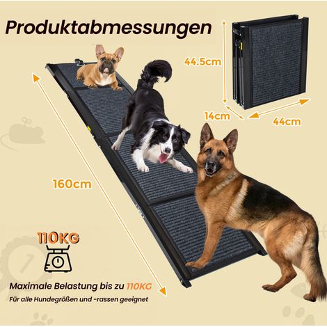 Rampe pliable pour chien 160 cm avec surface anti-dérapante, capacité 110 kg, adaptée pour voitures SUV et camions (1/5)