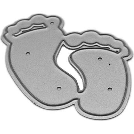 Niedliche Babyfüße-Stanzschablone aus Metall, ideal zum Basteln, Scrapbooking und Prägen von Papier, Karten und Fotoalben.