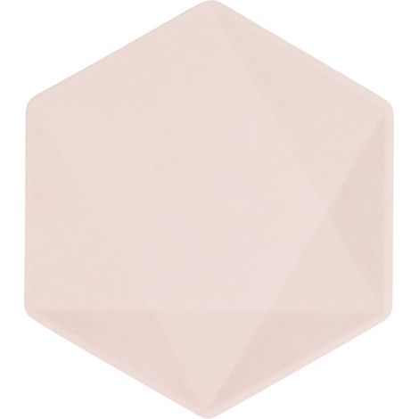 Lot de 6 assiettes hexagonales Vert Decor, 15,8 x 13,7 cm, rose, Vaisselle de fête en matières premières Rapidement renouvelables, pour Les Anniversaires, Les barbecues, Les jubilés, etc.