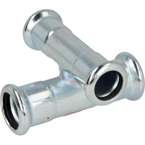Raccord à sertir en acier C croix 90° 28 x 22 x 28 x 22 mm F/F/F/F contour M