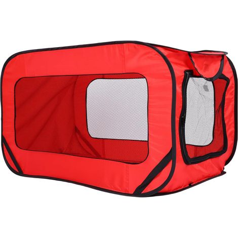 Portable Car Dog Kennel with Oxford Fabric, Foldable Pet Carrier Cage for Cats and Dogs, Indoor Outdoor Travel Crate (1/5)