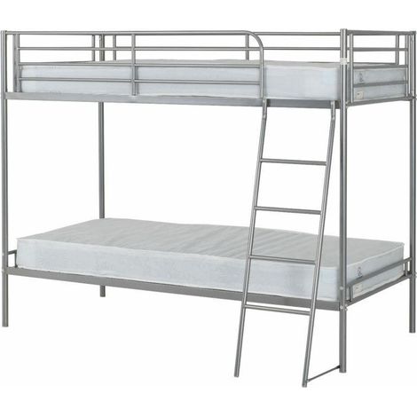 Brandon 3 Feet Bunk Bed - L128 x W197 x H160 cm - Silver (1/5)