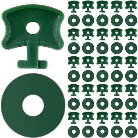 Lot de 100 Clips en plastique pour serre avec rondelles pour sécuriser l'isolation, le filet à bulles sur serre en aluminium, ，vert, 50 clips + 50 rondelles (1/4)