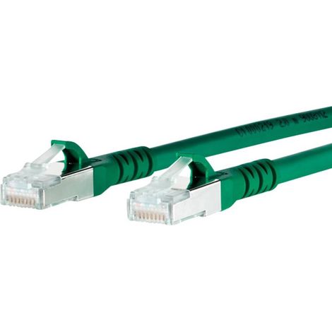 Metz Connect 1308453055-E RJ45 Câble réseau, câble patch CAT 6a S/FTP 3.00 m vert avec cliquet d'encastrement 1 pc(s) R07130 (1/3)