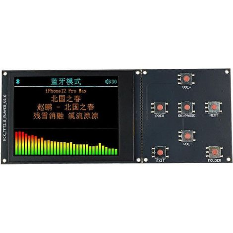 Écran couleur TFT 2,8 pouces, module de décodage audio MP3 Bluetooth sans perte, USB, TF, stéréo (2.0) - JBMEDIA (1/4)