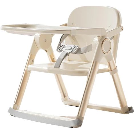 Siège rehausseur pour bébé, design portable, hauteur réglable, Ivoire (1/2)