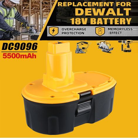 Batterie de rechange Ni-Mh Dc9096 pour Dewalt 18V 5.5Ah XRP DC725 DE9096 DE9503 DC9098 DE9039 DE9095 DW9095 DW9096 DVV9098 (1/5)