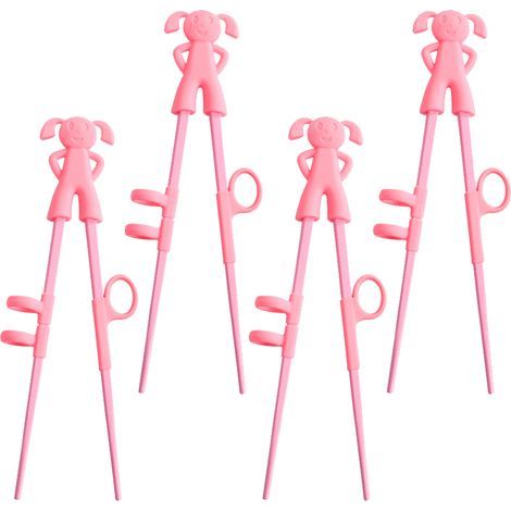 Kinder-Essstäbchen – Ergonomische Lern-Essstäbchen mit abnehmbaren Tiermotiven – Für Kinder von 3 bis 8 Jahren – 4er-Pack (1/5)