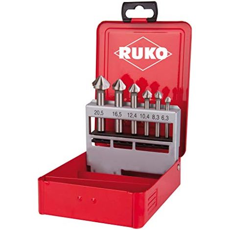 RUKO 102152E - Juego de 6 avellanadores cónicos, DIN 335 forma C (1/4)