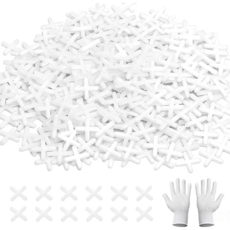 Lot de 500 croisillons de carrelage de 3 mm - Entretoises en plastique - Pour mur, carrelage de sol - Blanc (1/5)