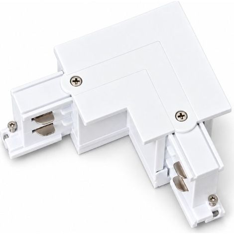 Connecteur L Rail Encastrable Triphasé Angle 90° Blanc - SILAMP (1/2)
