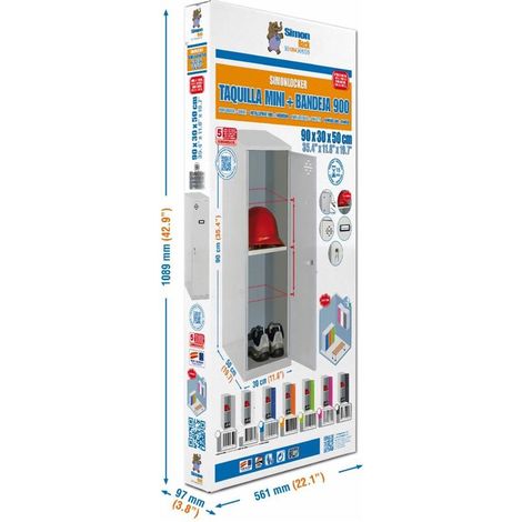 Armario Taquilla Simonlocker dism.mini + ban. 915x300x500+pies g/os