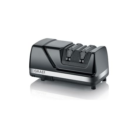 GRAEF Afilador de cuchillos de diamante CX110 con ángulo de afilado de 15°, afilador eléctrico con guía de cuchillas de elastómero, tecnología Dizor XV, discos de diamante para cuchillas asiáticas