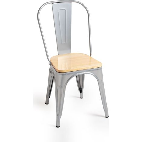 Sillas Comedor - Silla Torix Madera Natural - Gris metalizado