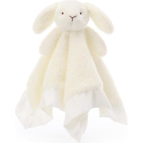 Baby Blanket Plush Comfort for Babies Newborns Satin Rabbit White (1/5)