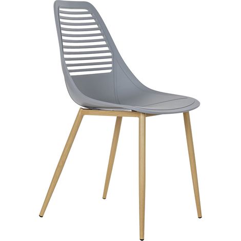 Chaise Pp Métal 45X56X84 Mat Gris Clair (1/5)