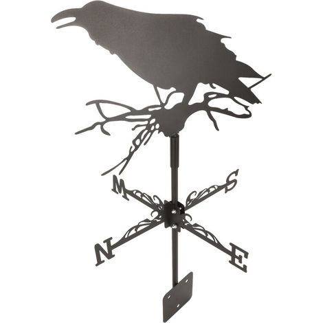 Girouette corbeau ornement girouette girouette fer métal météo pour extérieur jardin ferme décoration (1/5)
