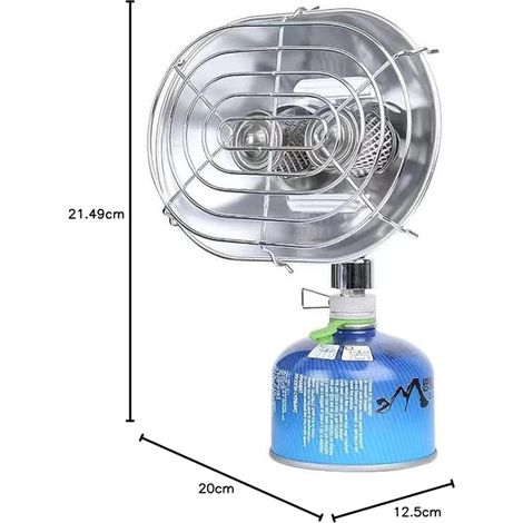 Chauffage au gaz réglable - Chauffage de camping - Chauffage de terrasse portable - Chauffage d'extérieur pour la pêche, la chasse, la randonnée (1/3)