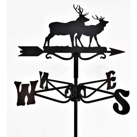 Mini Stag Weathervane - Steel - L38 x W38 x H54 cm - Black