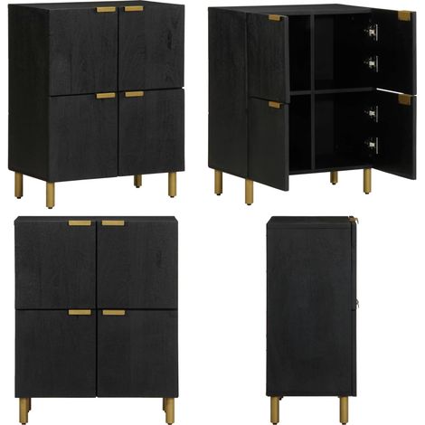 vidaXL Buffet noir 60x33x75 cm bois d'ingénierie (1/5)