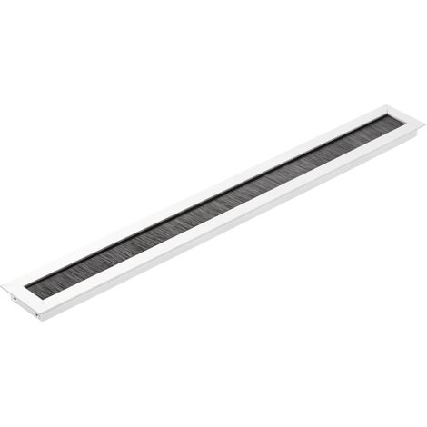 GTV - Passacavi Scrivania MERIDA, Rettangolare Passacavo Per Scrivania, Passa Cavi da Scrivania, Passaggio Fili Per Scrivania, L'installazione Nel Piano di Lavoro, Cable Grommet, 45x450mm - Alluminio (1/4)