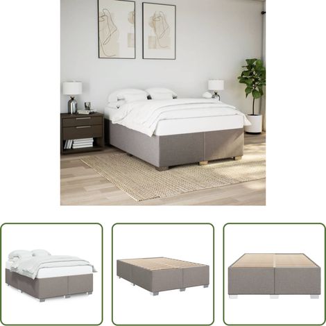 Sommeil - Cadre de lit sans matelas taupe 160x200 cm tissu (1/5)