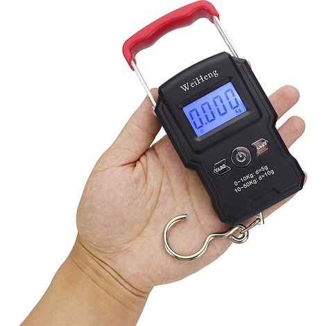 Balance de pêche électronique numérique 110LB 50KG crochet suspendu écran LCD balances portables (1/5)