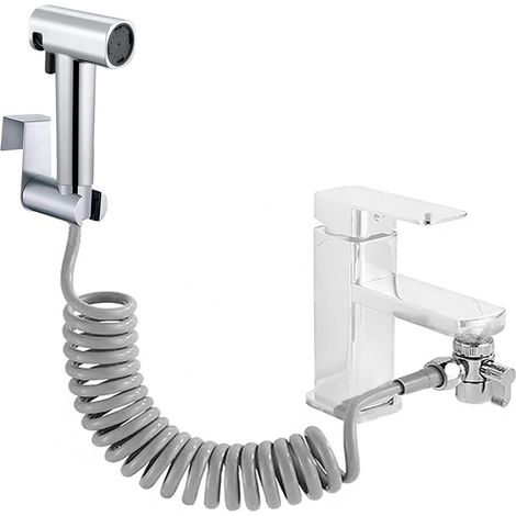 Bidet Sprayer Kit, ABS Dual Mode Bidet Sprayer with 2-Way Shower Diverter, 150cm Shower Hose and Shower Holder (1/5)