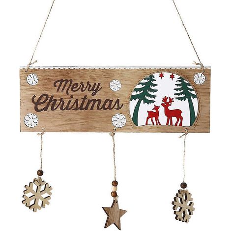 Weihnachtsbaumschmuck aus Holz, hängend, Geschenk, Hirschanhänger, Wohnzimmer, Tür, Wand, Garten, Schlafzimmer, Haushaltsdekoration