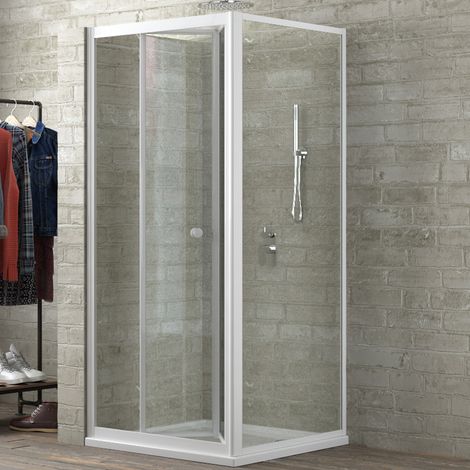 Cabina doccia book 3 lati cristallo temprato trasparente 75x75x75 cm (1/4)