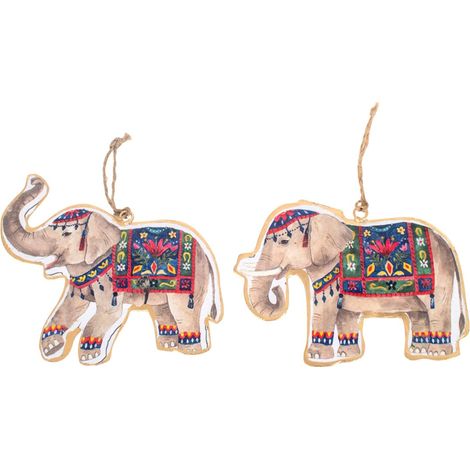Signes Grimalt Pendent de décoration 1x16x13cm Éléphant de suspension gris 25021 (1/3)