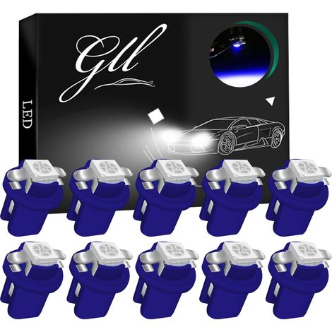 GLL 10 x T5 B8.5 LED Bulbs Blue 12 V Colour for Car Dashboard (1/5)